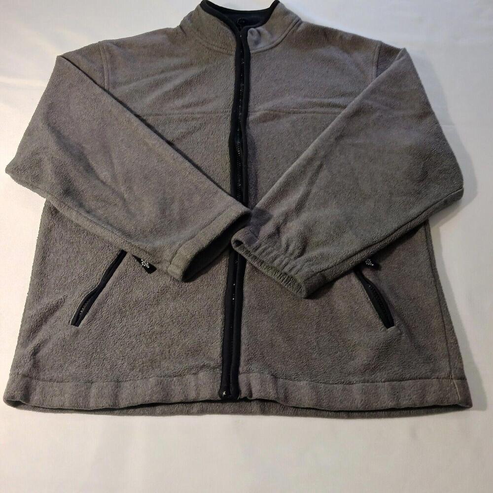 Alpine Tek by Palmetto’s Men's Gray & Black Fleece Full Zip Pockets Jacket Sz M
